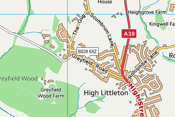 BS39 6XZ map - OS VectorMap District (Ordnance Survey)