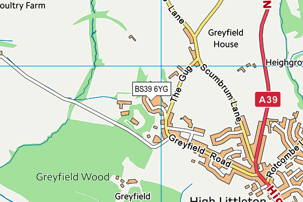 BS39 6YG map - OS VectorMap District (Ordnance Survey)