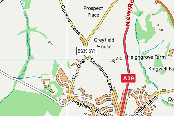 BS39 6YH map - OS VectorMap District (Ordnance Survey)