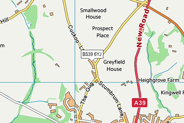BS39 6YJ map - OS VectorMap District (Ordnance Survey)