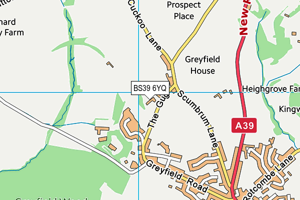 BS39 6YQ map - OS VectorMap District (Ordnance Survey)