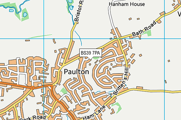 BS39 7PA map - OS VectorMap District (Ordnance Survey)