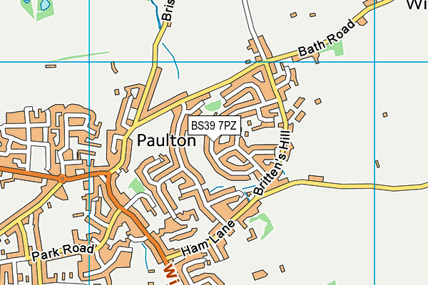 BS39 7PZ map - OS VectorMap District (Ordnance Survey)