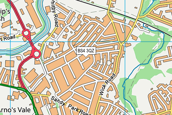 BS4 3QZ map - OS VectorMap District (Ordnance Survey)