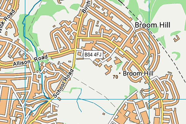 BS4 4FJ map - OS VectorMap District (Ordnance Survey) BS4 4FJ map - OS VectorMap District (Ordnance Survey)