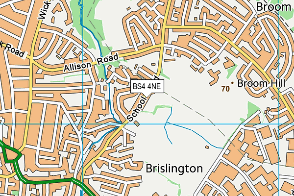BS4 4NE map - OS VectorMap District (Ordnance Survey) BS4 4NE map - OS VectorMap District (Ordnance Survey)
