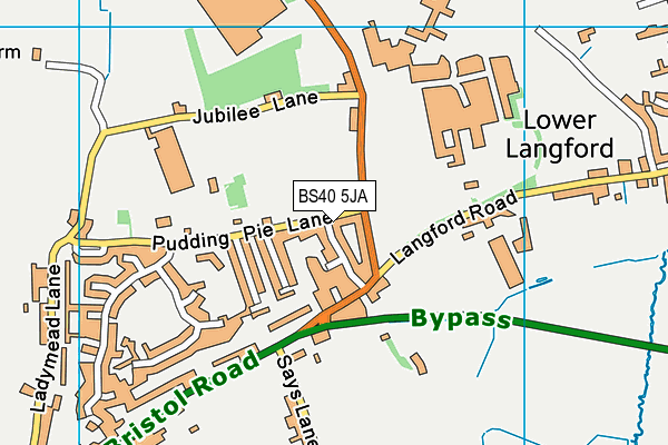 BS40 5JA map - OS VectorMap District (Ordnance Survey) BS40 5JA map - OS VectorMap District (Ordnance Survey)