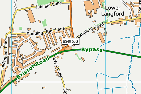 BS40 5JG map - OS VectorMap District (Ordnance Survey) BS40 5JG map - OS VectorMap District (Ordnance Survey)