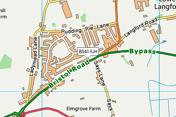 BS40 5JH map - OS VectorMap District (Ordnance Survey) BS40 5JH map - OS VectorMap District (Ordnance Survey)