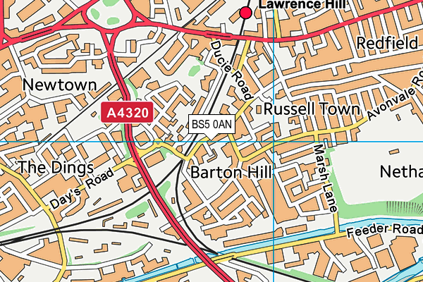 BS5 0AN map - OS VectorMap District (Ordnance Survey)