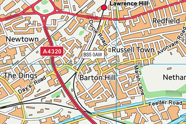 BS5 0AW map - OS VectorMap District (Ordnance Survey)