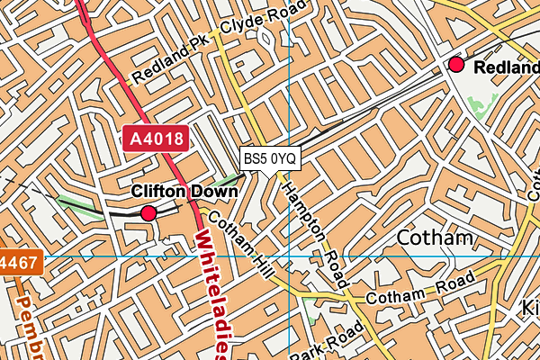 BS5 0YQ map - OS VectorMap District (Ordnance Survey)