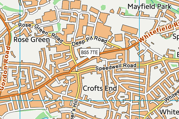 BS5 7TE map - OS VectorMap District (Ordnance Survey)