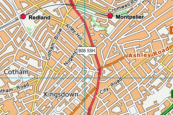 BS6 5SH map - OS VectorMap District (Ordnance Survey) BS6 5SH map - OS VectorMap District (Ordnance Survey)