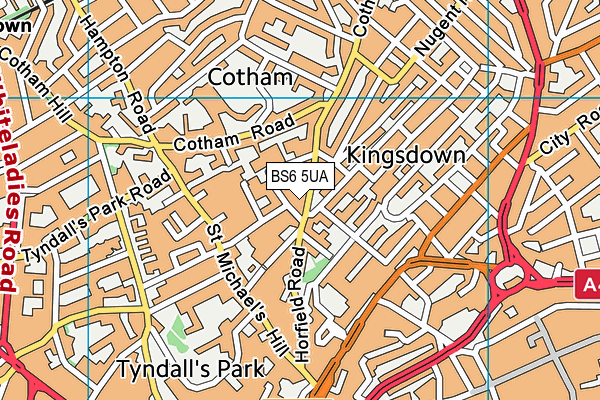 BS6 5UA map - OS VectorMap District (Ordnance Survey) BS6 5UA map - OS VectorMap District (Ordnance Survey)