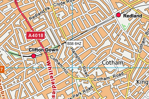 BS6 6HZ map - OS VectorMap District (Ordnance Survey)