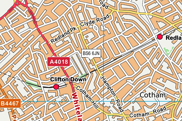 BS6 6JN map - OS VectorMap District (Ordnance Survey)