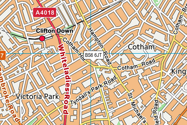 BS6 6JT map - OS VectorMap District (Ordnance Survey)