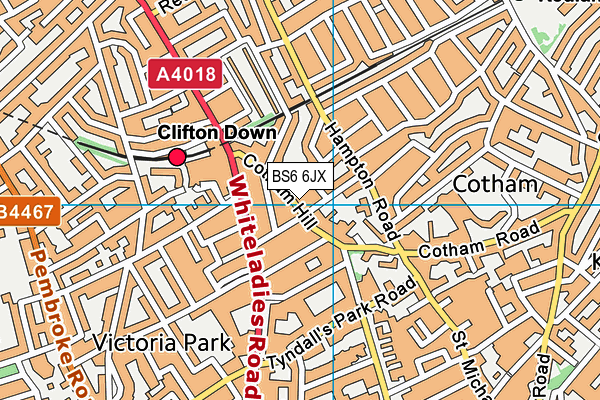 BS6 6JX map - OS VectorMap District (Ordnance Survey)