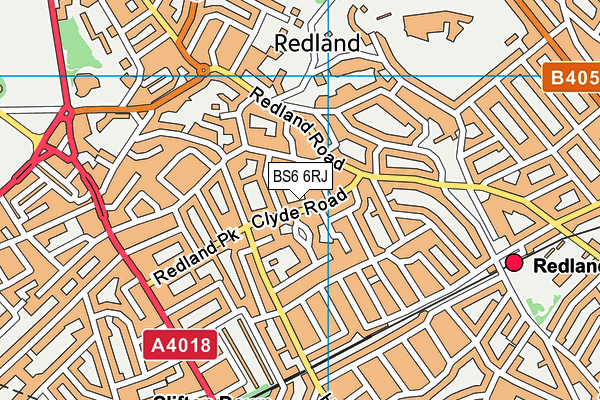 BS6 6RJ map - OS VectorMap District (Ordnance Survey)