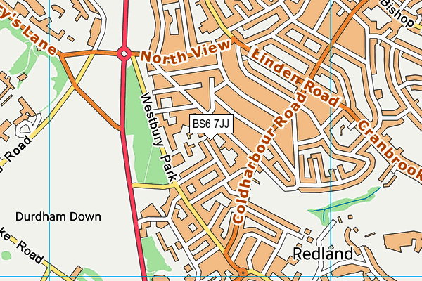 BS6 7JJ map - OS VectorMap District (Ordnance Survey)