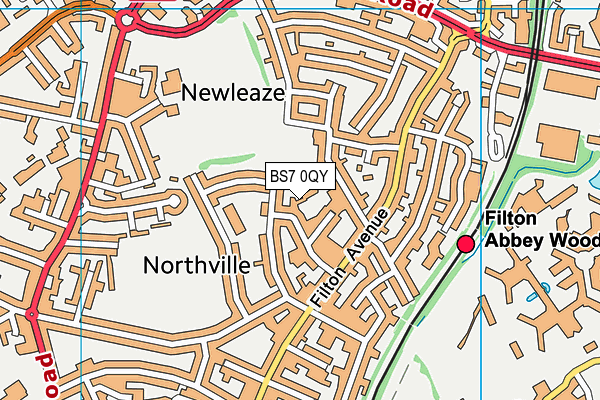 BS7 0QY map - OS VectorMap District (Ordnance Survey)