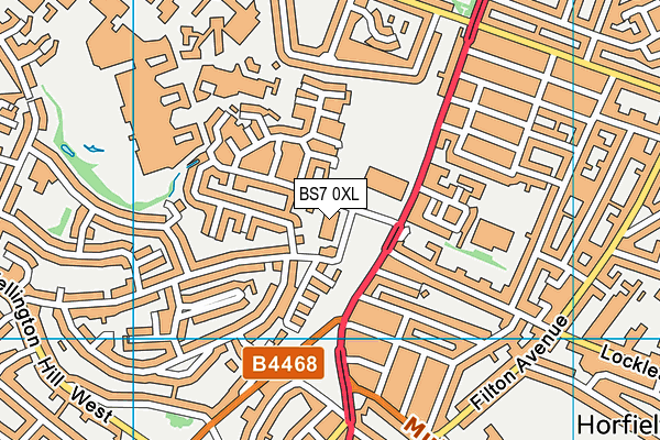 BS7 0XL map - OS VectorMap District (Ordnance Survey) BS7 0XL map - OS VectorMap District (Ordnance Survey)