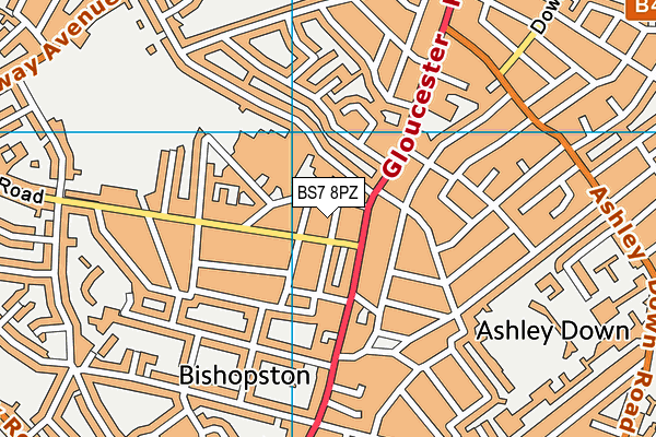 BS7 8PZ map - OS VectorMap District (Ordnance Survey) BS7 8PZ map - OS VectorMap District (Ordnance Survey)