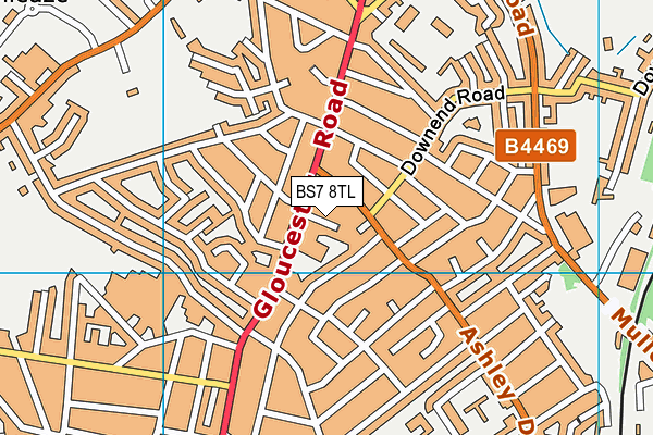 BS7 8TL map - OS VectorMap District (Ordnance Survey) BS7 8TL map - OS VectorMap District (Ordnance Survey)