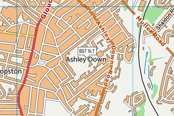 BS7 9LT map - OS VectorMap District (Ordnance Survey) BS7 9LT map - OS VectorMap District (Ordnance Survey)