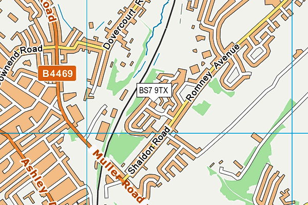 BS7 9TX map - OS VectorMap District (Ordnance Survey) BS7 9TX map - OS VectorMap District (Ordnance Survey)