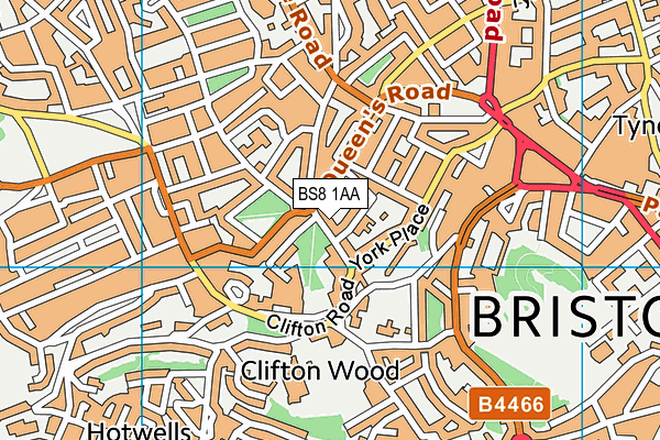 BS8 1AA map - OS VectorMap District (Ordnance Survey) BS8 1AA map - OS VectorMap District (Ordnance Survey)
