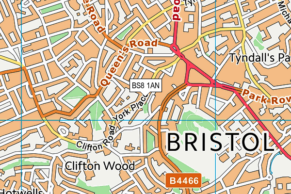 BS8 1AN map - OS VectorMap District (Ordnance Survey) BS8 1AN map - OS VectorMap District (Ordnance Survey)