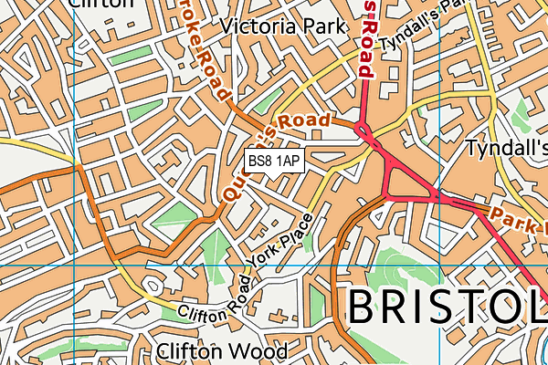 BS8 1AP map - OS VectorMap District (Ordnance Survey) BS8 1AP map - OS VectorMap District (Ordnance Survey)
