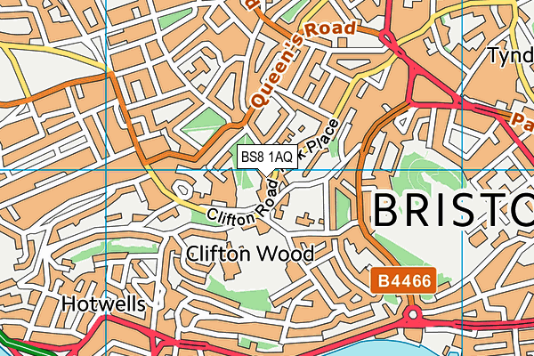 BS8 1AQ map - OS VectorMap District (Ordnance Survey)