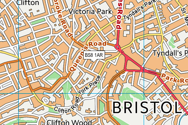 BS8 1AR map - OS VectorMap District (Ordnance Survey) BS8 1AR map - OS VectorMap District (Ordnance Survey)