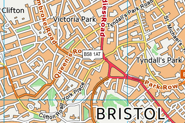 BS8 1AT map - OS VectorMap District (Ordnance Survey) BS8 1AT map - OS VectorMap District (Ordnance Survey)