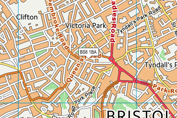 BS8 1BA map - OS VectorMap District (Ordnance Survey) BS8 1BA map - OS VectorMap District (Ordnance Survey)