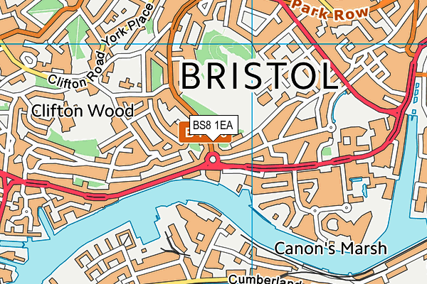 BS8 1EA map - OS VectorMap District (Ordnance Survey) BS8 1EA map - OS VectorMap District (Ordnance Survey)