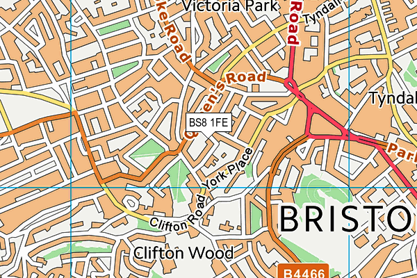 BS8 1FE map - OS VectorMap District (Ordnance Survey) BS8 1FE map - OS VectorMap District (Ordnance Survey)