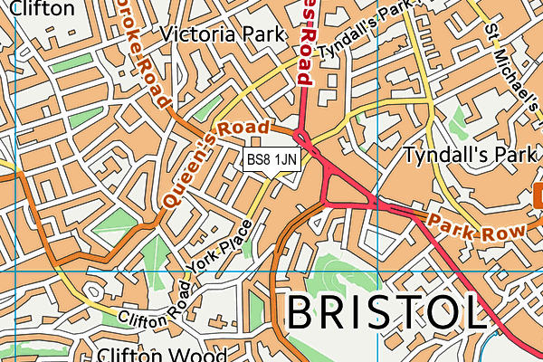 BS8 1JN map - OS VectorMap District (Ordnance Survey)