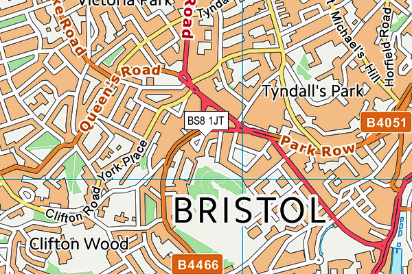 BS8 1JT map - OS VectorMap District (Ordnance Survey)