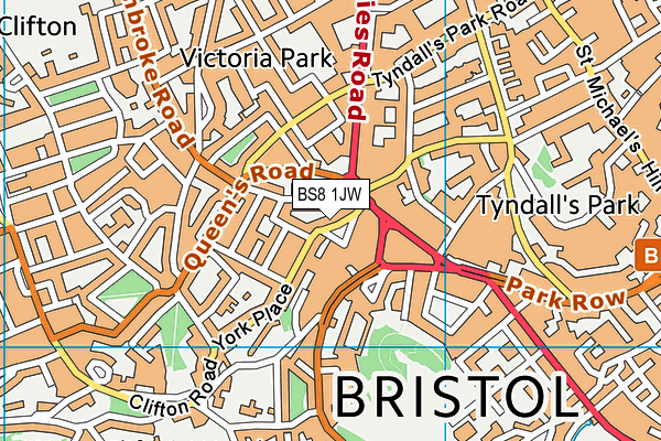 BS8 1JW map - OS VectorMap District (Ordnance Survey) BS8 1JW map - OS VectorMap District (Ordnance Survey)