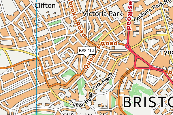 BS8 1LJ map - OS VectorMap District (Ordnance Survey)