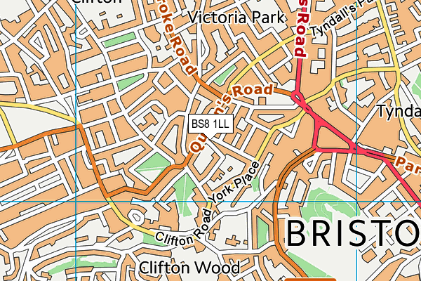 BS8 1LL map - OS VectorMap District (Ordnance Survey) BS8 1LL map - OS VectorMap District (Ordnance Survey)