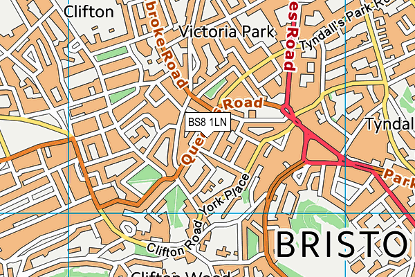 BS8 1LN map - OS VectorMap District (Ordnance Survey) BS8 1LN map - OS VectorMap District (Ordnance Survey)