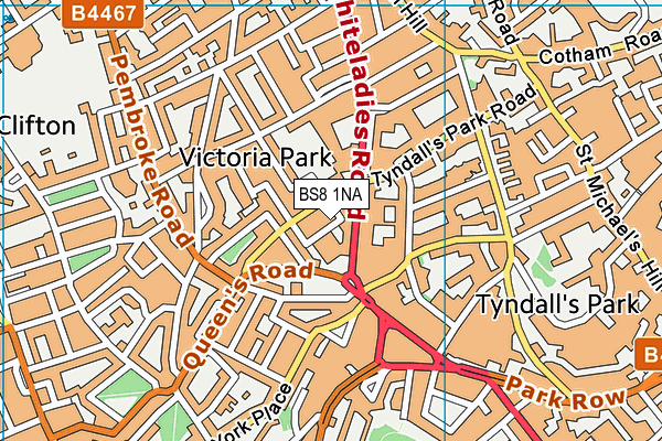 BS8 1NA map - OS VectorMap District (Ordnance Survey) BS8 1NA map - OS VectorMap District (Ordnance Survey)