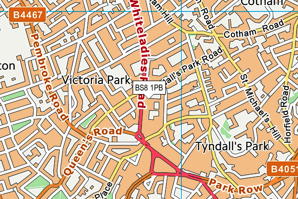 BS8 1PB map - OS VectorMap District (Ordnance Survey) BS8 1PB map - OS VectorMap District (Ordnance Survey)