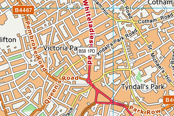 BS8 1PD map - OS VectorMap District (Ordnance Survey) BS8 1PD map - OS VectorMap District (Ordnance Survey)