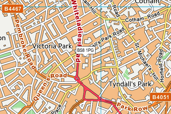 BS8 1PG map - OS VectorMap District (Ordnance Survey) BS8 1PG map - OS VectorMap District (Ordnance Survey)